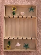 Vintage  Sunflowers & Starfish Art Glass Swizzle Sticks Set Of 6 picture