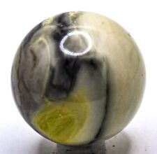 42mm Silverish Black Yellow Serpentine Sphere Polished Crystal Mineral - India picture