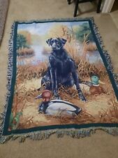 NEW Labradour Retriever Black Lab Picken Tapestry Afghan Throw Blanket picture