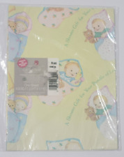 Vintage American Greetings Wrapping Paper Baby Shower Unisex Gift Wrap New picture