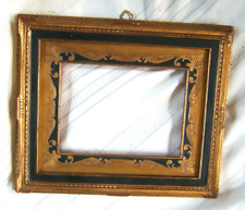 UNUSUAL FANCY DECORATED WOOD FRAME GOLD & BLACK picture