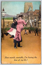 POLICE OFFICER ARRESTING SUFFRAGETTE women's suffrage votes for women Postcard picture