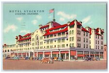 1942 Hotel Stockton View Classic Cars Restaurant Stockton California CA Postcard picture