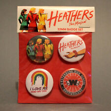 Heathers the Musical Badges, 4x 32mm metal pin back button badge set. Broadway. picture