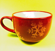 Red Ceramic Soup Mug - Coffee Tea Cocoa - Large 20 oz. capacity - White Interior picture