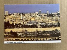 Postcard Israel Jerusalem Old City View From Mount Of Olives Vintage PC picture