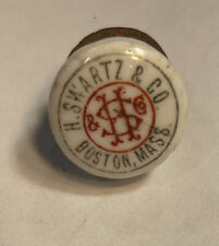 Vintage 1893 Porcelain Beer Bottle Stopper H. Swartz & CO  Boston Mass picture