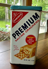 Vintage 1969 Nabisco Premium Saltine Crackers 14 oz. Tin w/Lid picture