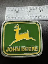John Deere Farm Tractors Company Logo Vintage Paul Frank Green Belt Buckle picture