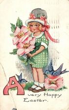 Vintage Postcard Greetings A Very Happy Easter Holiday Wishes Eastertide Season picture