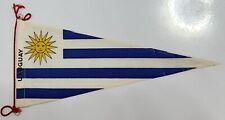 URUGUAY 🇺🇾 VINTAGE FLAG PENNANT CIRCA 1960's (NEW OLD STOCK / WRINKLED) picture