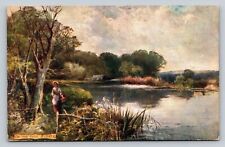 On The Arun River Sussex County Pastoral Scenery Tuck's Oilette J.T. Adams c1907 picture