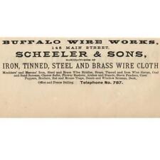 1886 BUFFALO NY VICTORIAN ERA SCHEELER & SONS BUFFALO WIRE WORKS IRON STEEL BRAS picture