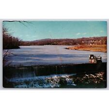 Postcard NY Ellenville Ulster Heights Lake Dam picture