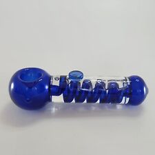 Freezable Coil Blue Tobacco 5.5 Inch Hand Pipe Glycerin CHILLER Spoon Pipe picture