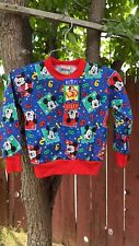 Vintage 80s 90s Mickey Mouse All over Sweater 4T Disney Sweatshirt NOS Deadstock picture
