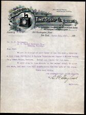 1897 New York - Standard Time Stamp Co - Watchman's Detector System Letter Head picture