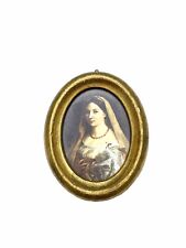 Vintage Florentine Miniature Gold Gilt Art Made In Italy Lady Print By G. Vanghi picture