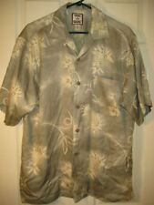 Tommy Bahama Hawaiian 100% Silk Small S Coconut Button Front Shirt Pineapple picture