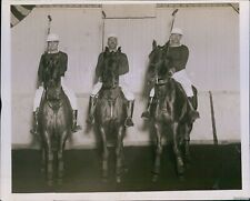 Vintage Three Polo Players Pose On Horses For Picture Polo Photo 8X10 picture
