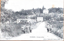 c1919 CPA Postcard Solesmes France Entrée du Pont Chateau on Hill WWI Message picture