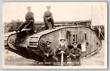 WW1 WWI Britannia Tank & Crew RPPC Photo Postcard Allied War Expo Los Angeles CA picture