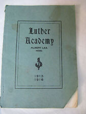 Luther Academy Albert Lea Minnesota 1914 1915 1916 Annual Catalogue Christian picture