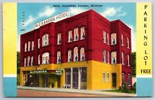 Columbus Mississippi~Hotel Alexandria~Art-Deco Linen Postcard picture