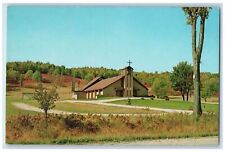 c1960's St. Lukes Catholic Church, In Rolling Hills of Bellaire MI Postcard picture