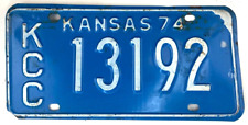 Vintage 1974 Kansas License Plate KCC 13192 Man Cave Garage Decor Collector picture