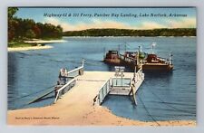Lake Norfork AR-Arkansas, Ferry, Panther Bay Landing, Antique, Vintage Postcard picture