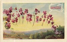 Language of Flowers, Purple Violets Faithfulness, Vintage Postcard picture