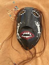 Vintage  Yaqui Indian Pascola Dance Mask with Horsehair signed picture