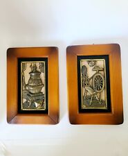 Set Of 2 Vintage UCAGCO Wooden Framed Wall Hangings picture