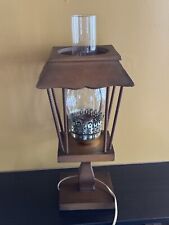 Vintage Cornwall Wood  Lamp Lantern Made in Maine USA w/ Glass 60’/70’ picture
