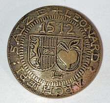 VTG Large Metal 2 Piece Button Archiepi Salze Leonard 1512 Brass Shank 1-1/8