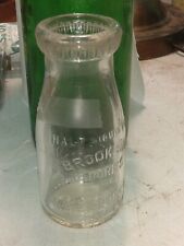 Antique Milk Bottle Brookside Dairy Waterbury Connecticut 5.5 In Tall No Damage picture
