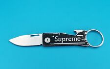 Supreme Black SOG Keytron Folding Pocket Knife Lockback Bottle Opener picture