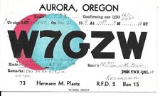 QSL  1938 Aurora    Oregon    radio card picture