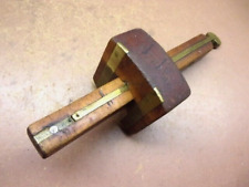 Antique Wood & Brass Carpenter’s Scribe Mortise Marking Gauge Tool Damaged Fixit picture