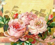 1880's-90's North East Tea Store McLaughlin Bros. Lovely Pink Roses 7D picture