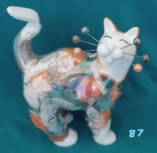 Amy LaCombe Orange & Green Cat Figurine; excellent condition - no signature. picture