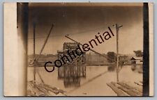 Real Photo Steam Crane Concrete Cement Mixer Fort Plain NY New York RP RPPC H31 picture