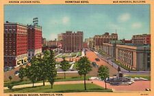 Vintage Postcard 1930's Andrew Jackson Hermitage Hotel War Memorial Nashville TN picture