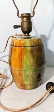 Vintage or Antique Blended Drip Glaze Whiskey Barrel Lamp picture