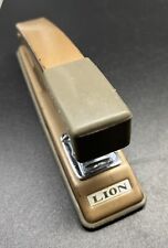 Vintage LION STAPLER RETRO 60's Brown Works Tested A4 picture