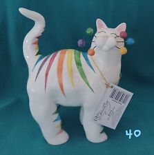 Amy LaCombe WhimsiClay Cat Figurine BLANCA #15360; excellent cond.; tag; box. picture