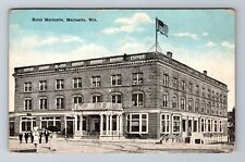 Marinette WI-Wisconsin, Hotel Marinette, Advertisement, Vintage Postcard picture
