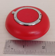 Vintage Red Retro Mid Century 1970's Metal Travel Portable Button 2.5