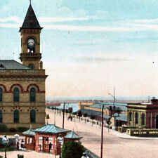 Vintage 1900s Railway Station Crofton Road Kingstown Dublin Postcard Ireland picture